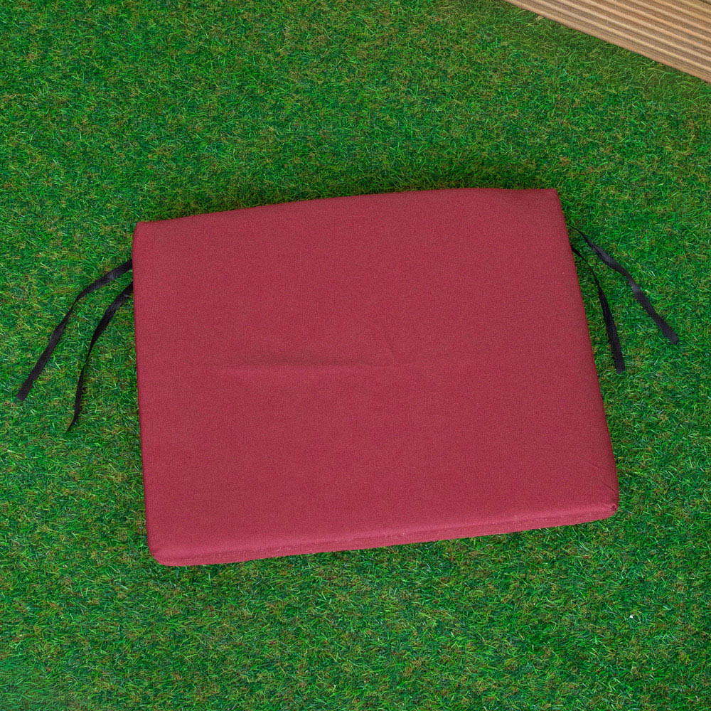 Samuel Alexander Single Seater Burgundy Wooden Garden Chair Cushion Base 52 x 41cm Image 3