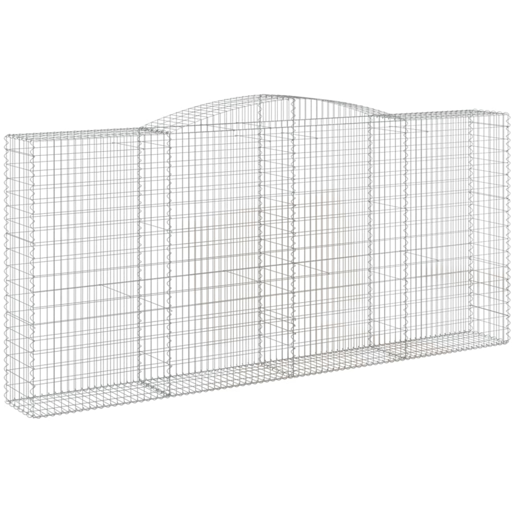 vidaXL Silver Galvanised Iron Arched Gabion Basket 400 x 50 x 180/200cm 3 Pack Image 1