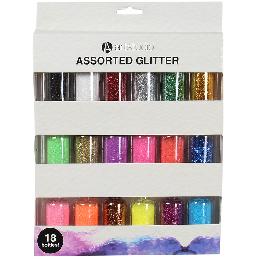 Art Studio Multi Colour Glitters 18 Pack Image