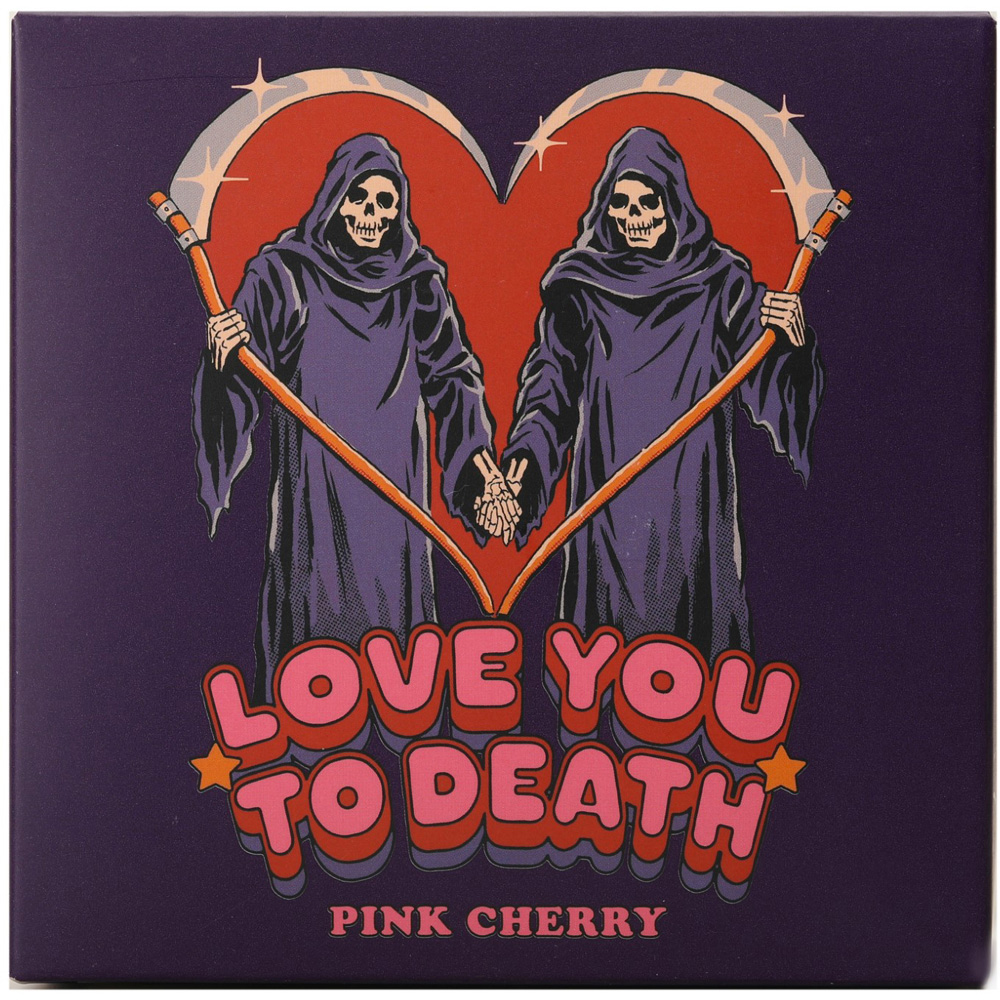 Steve Rhodes Love You To Death Pink Cherry Scented Candle with Purple Mug Image 2