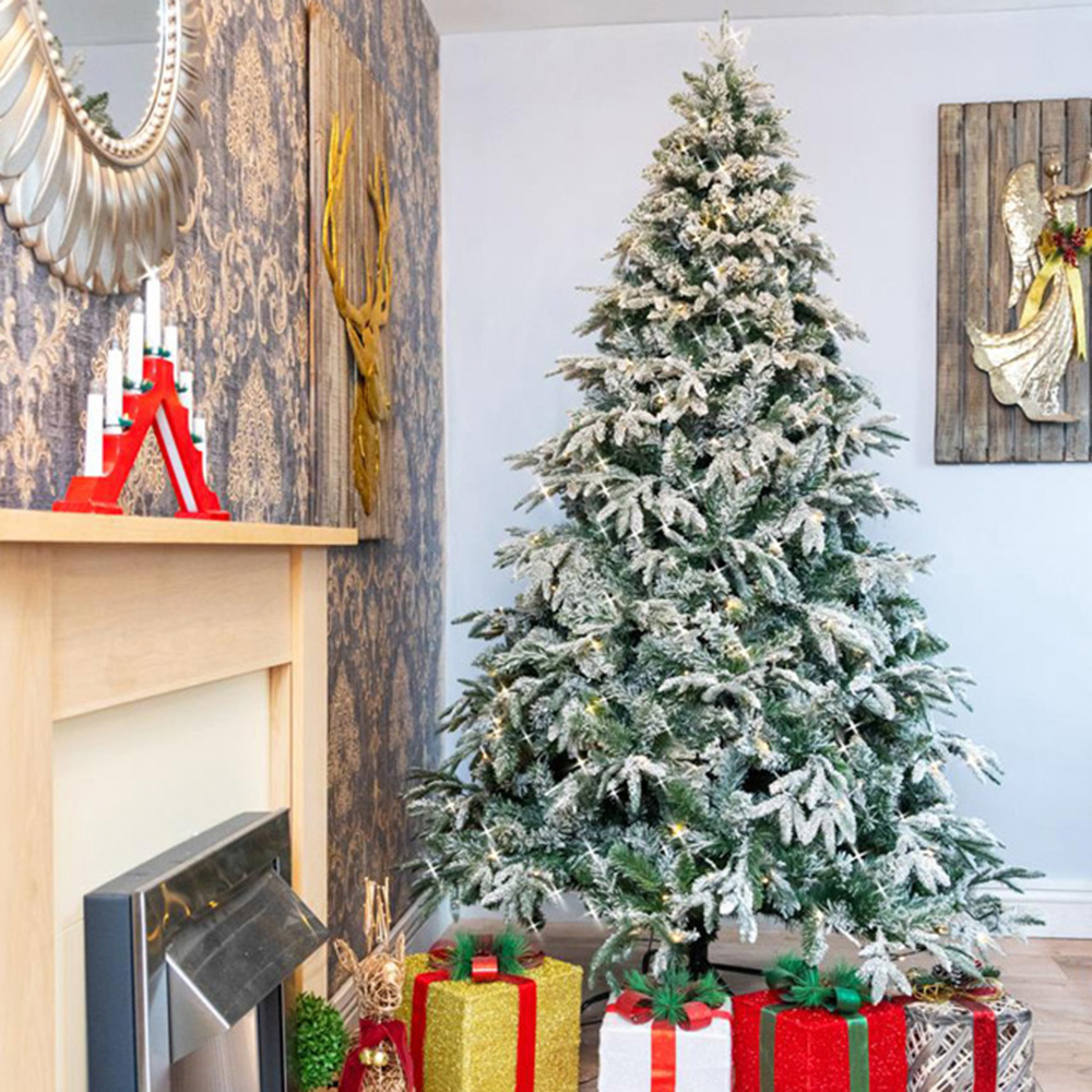 Shatchi Warm White LED Pre-Lit Lapland Fir Artificial Christmas Tree 6ft Image 2