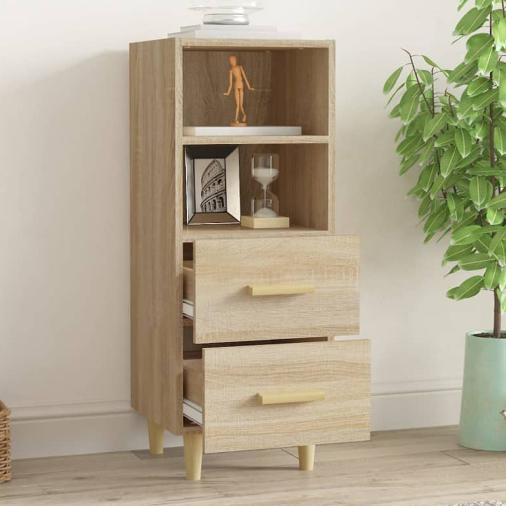 vidaXL 2 Drawer 2 Shelf Sonoma Oak Sideboard Image 1