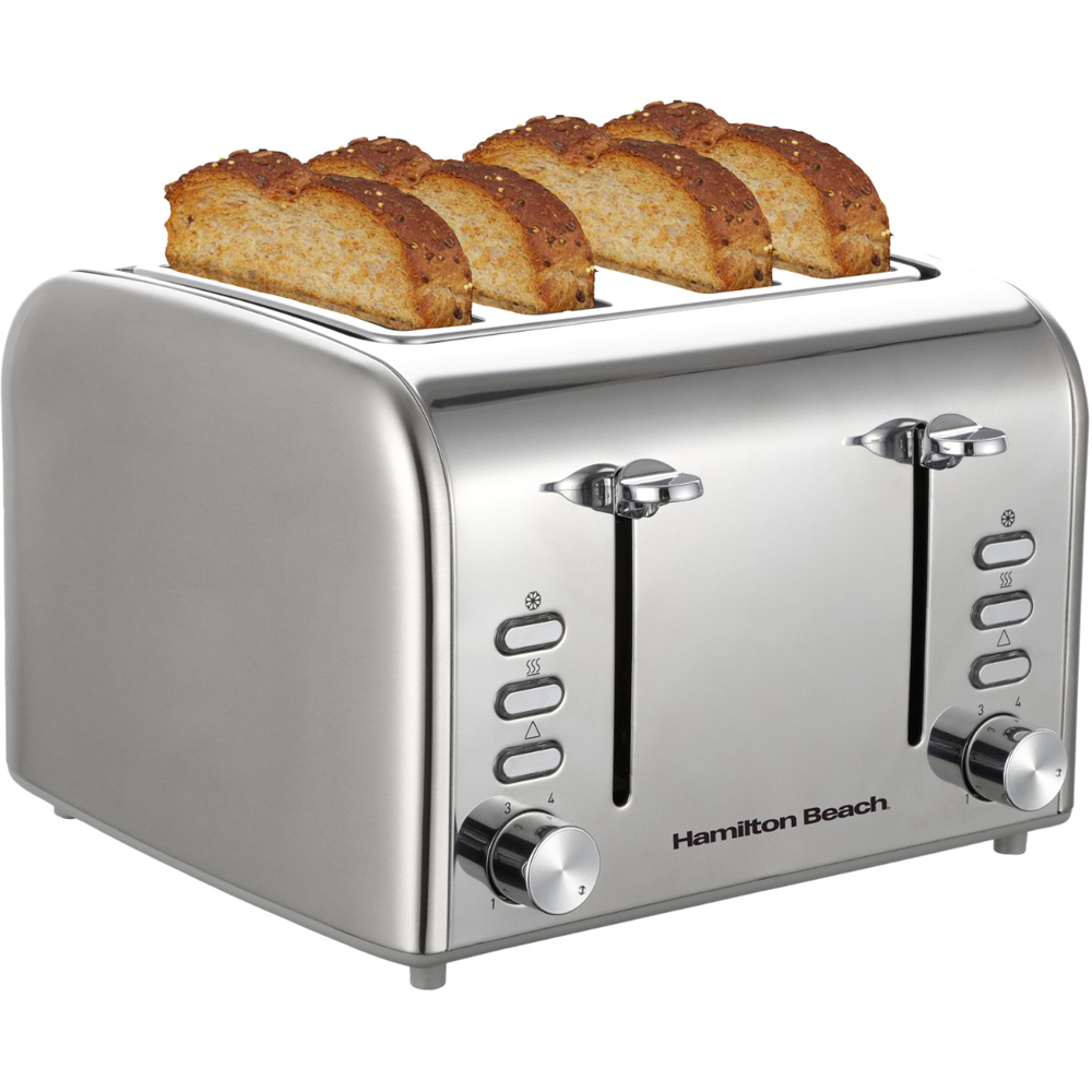 Hamilton Beach HB5729 Rise Brushed and Polished Stainless Steel 4 Slice Toaster Image 1