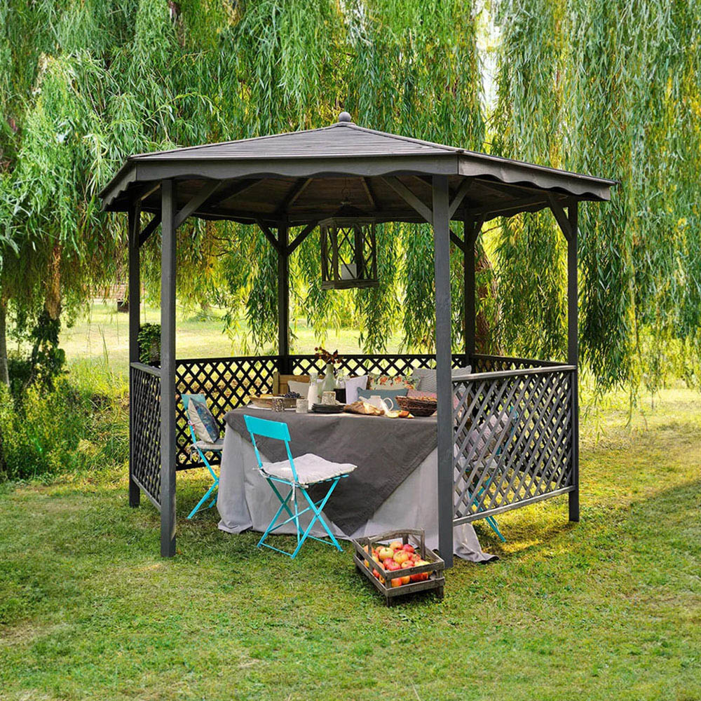 Cerland Lora 10.4 x 8ft Hexagon Wooden Gazebo Image 3