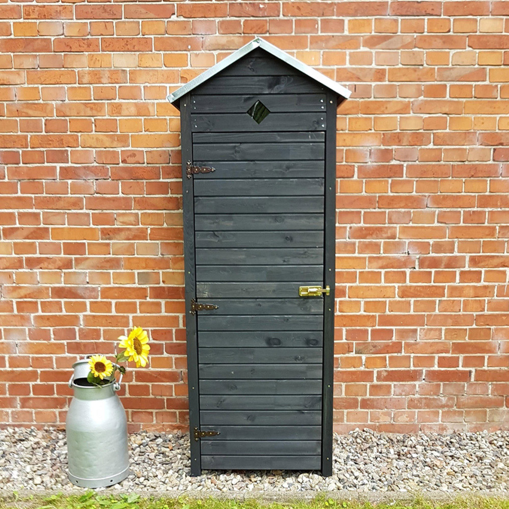 Promex 6.4 x 2.5ft Anthracite Apex Roof Storage Shed with Shelves Image 2
