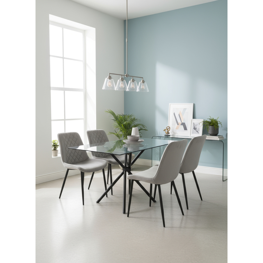 Indoor Living Miami Amelia 4 Seater Dining Set Grey Image 6