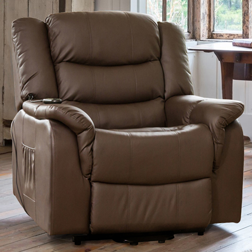 Artemis Home Almeira Brown Electric Massage and Heat Riser Recliner Chair Image 1