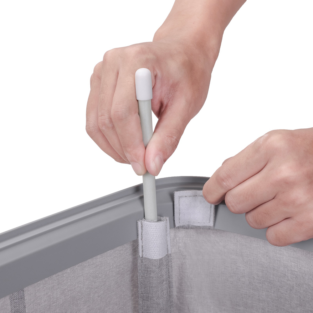 Gr8 Home Grey Double Laundry Separation Hamper Bin with Lid Image 6