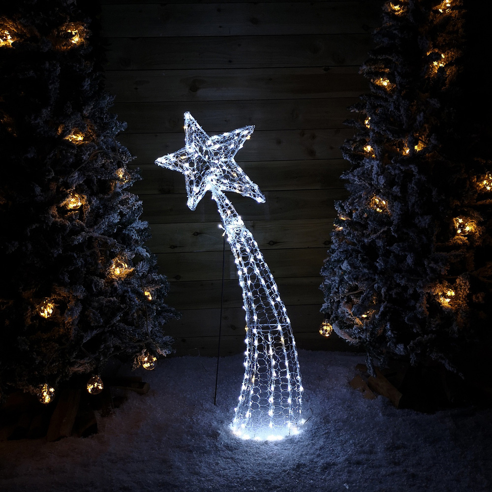 Samuel Alexander Warm and Cool White LED Soft Acrylic 2D Shooting Christmas Star 1.2m Image 6
