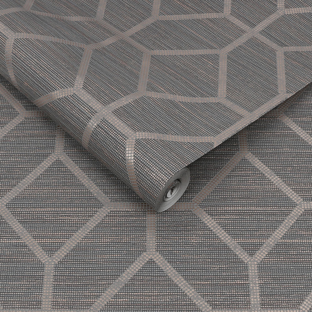 Boutique Asscher Geo Grey Wallpaper Image 2