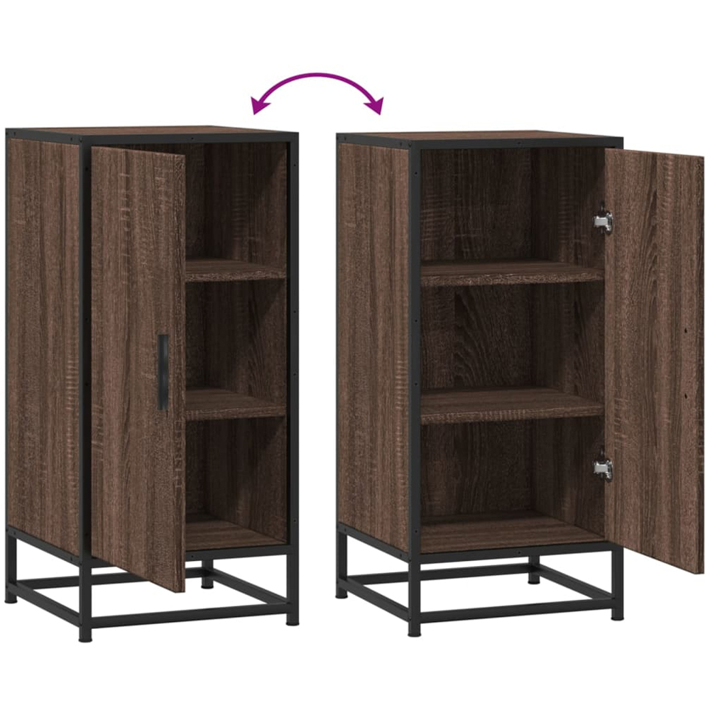 vidaXL Single Door Brown Oak Sideboard Image 8