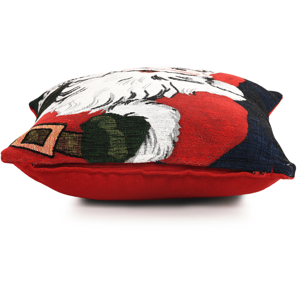 Noel Square Xmas Santa Wishes Cotton Chenille Cushion Image 3
