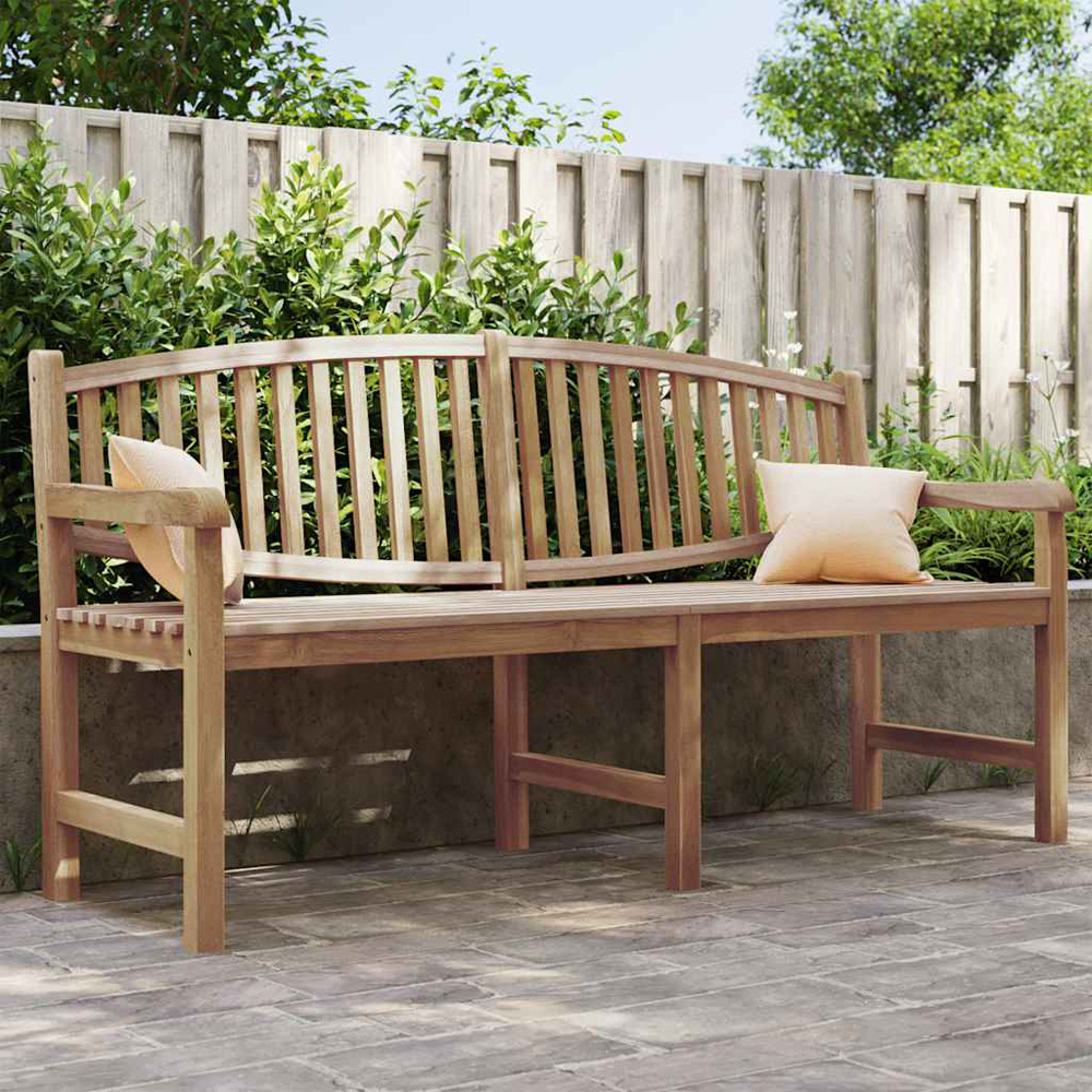 vidaXL 4 Seater Natural Solid Teak Wood Slatted Garden Bench Image 1