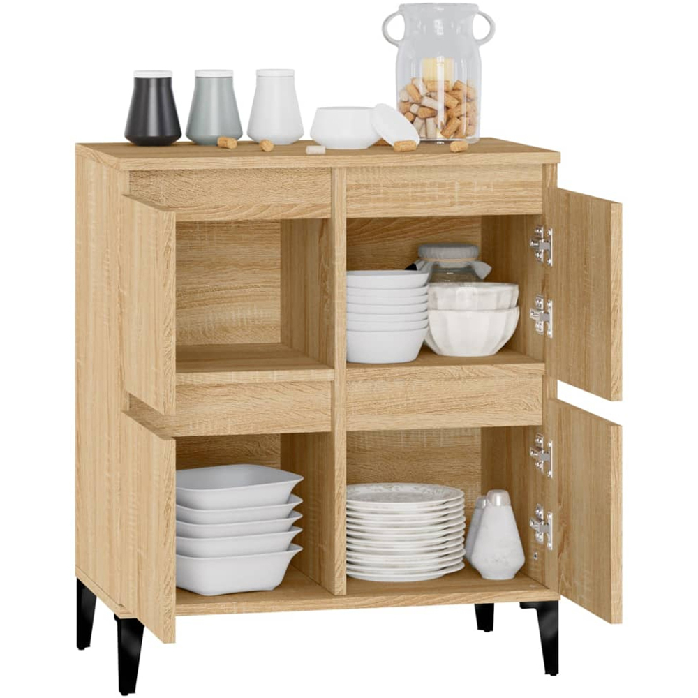 vidaXL 4 Door Sonoma Oak Sideboard Image 4