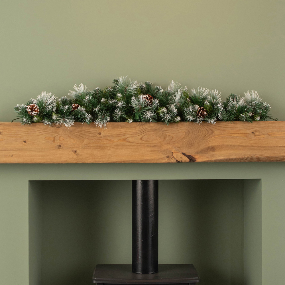 Samuel Alexander Frosted Glacier Christmas Swag with Pinecones 90cm Image 8