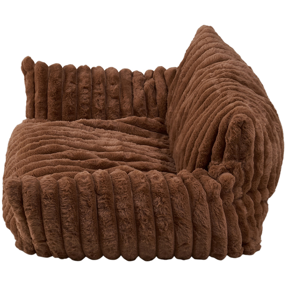 H&O Direct 91cm Dark Brown Super Soft Channel Warm Pet Sofa Bed Image 3