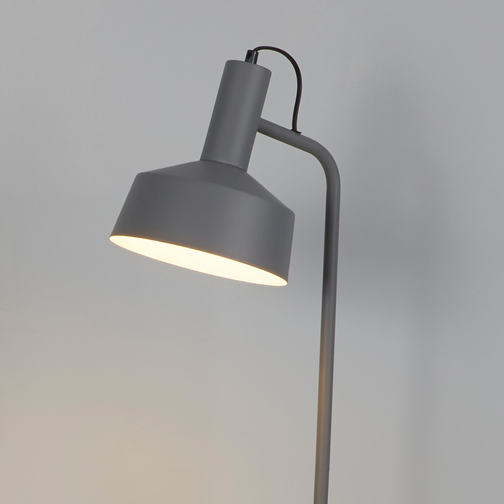 Lighting Collection Grey Metal Floor Lamp Image 4