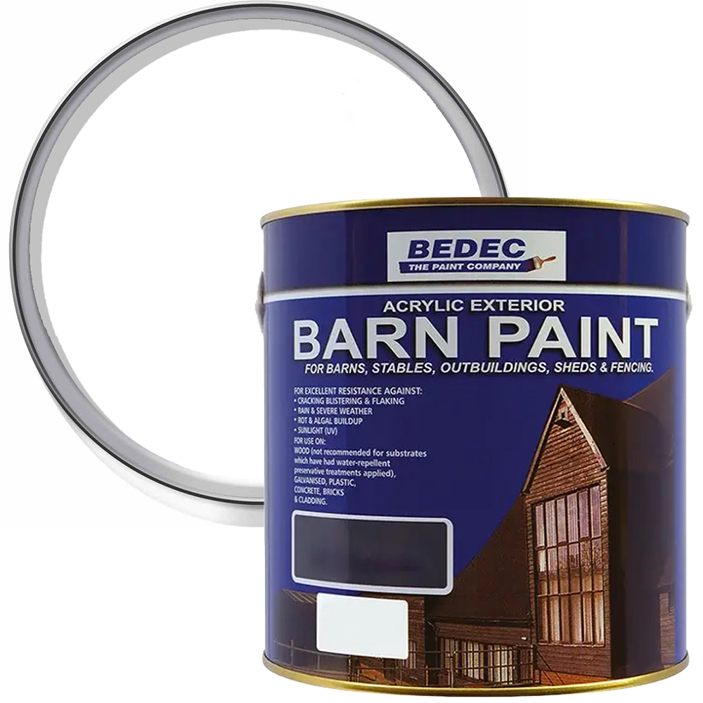 Bedec White Semi Gloss Barn Paint 2.5L Image 1
