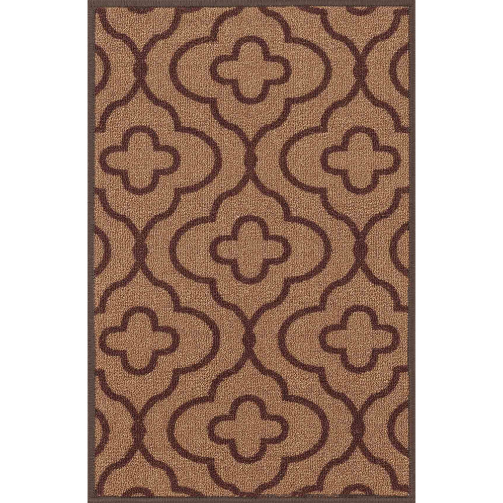 Desire Rugs Havana Beige Quatrefoil Anti Slip Door Mat 150 x 80cm Image 1