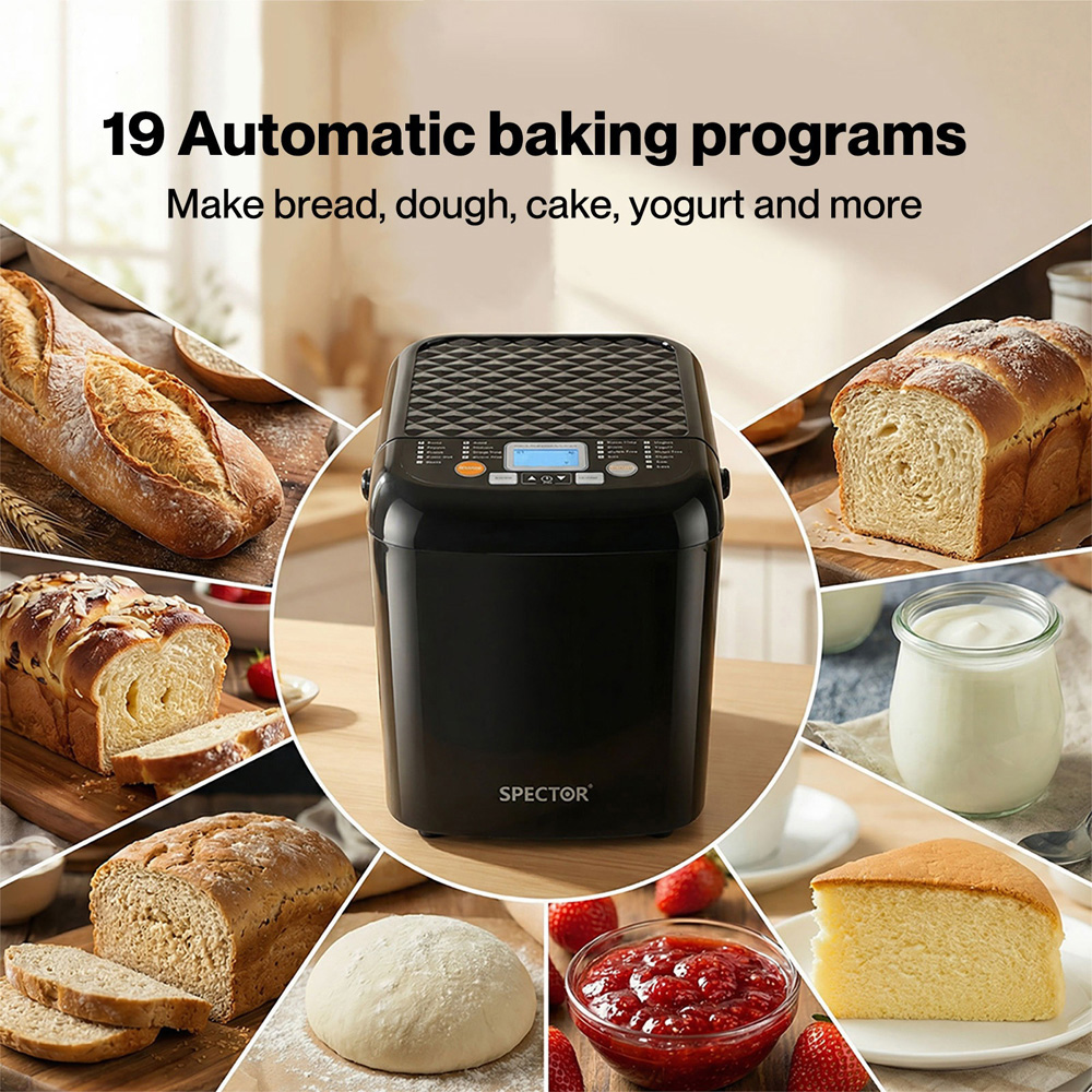 Spector BM2002-BK-UK 19-in-1 Non-Stick Bread Maker 500W Image 3