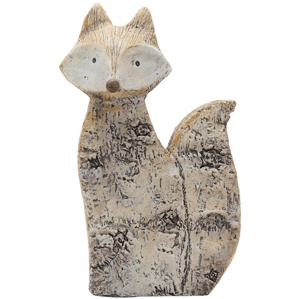 The Christmas Gift Co Wood Effect Fox Decoration Image 1