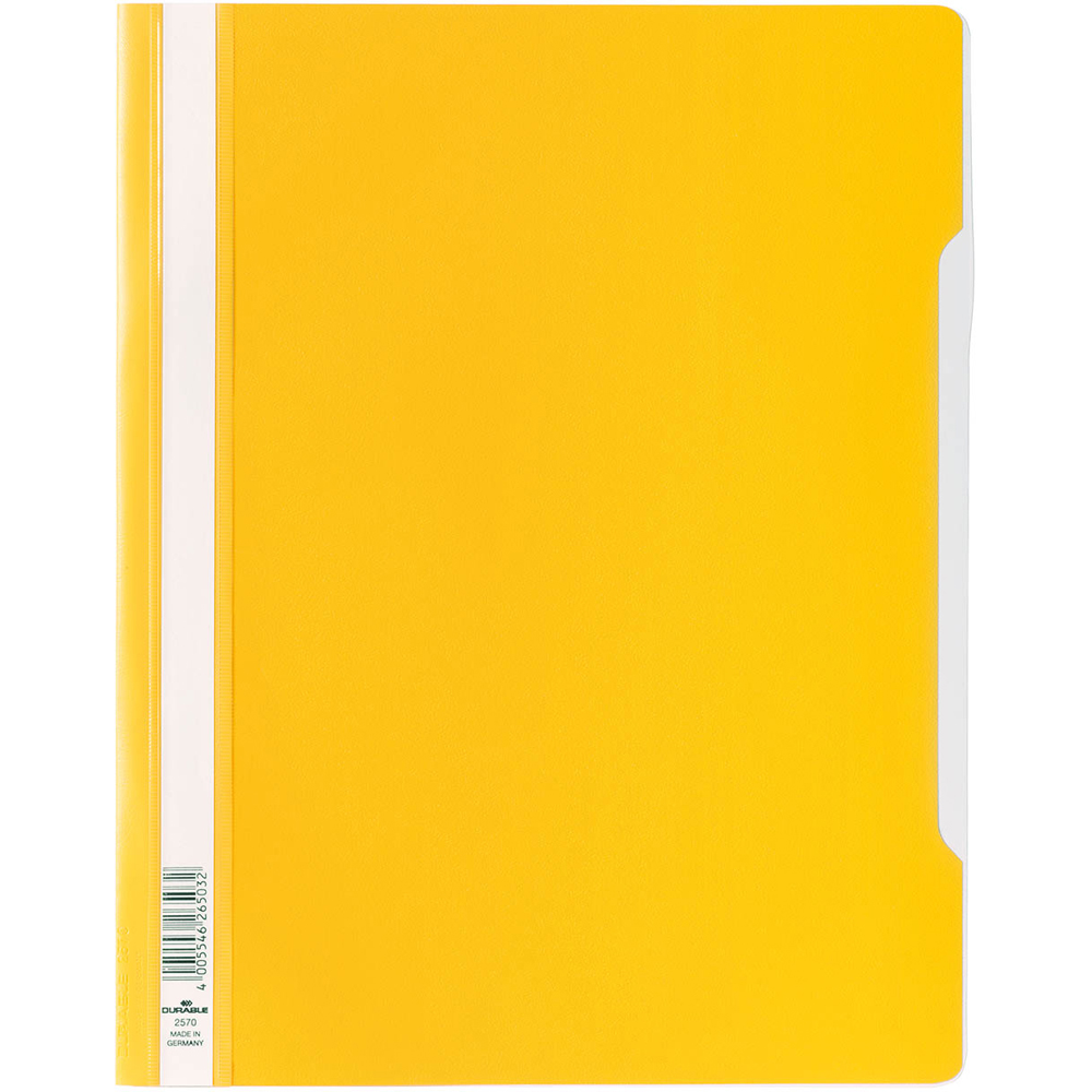 Durable A4 Yellow Clear View Document Report File Folder 50 Pack Image 1