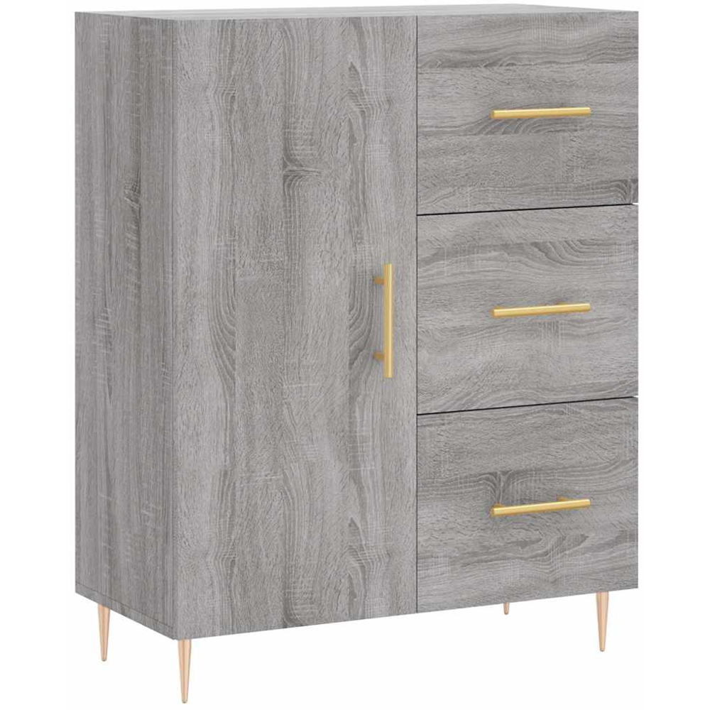 vidaXL 3 Door 3 Drawer Grey Sonoma Highboard Image 7
