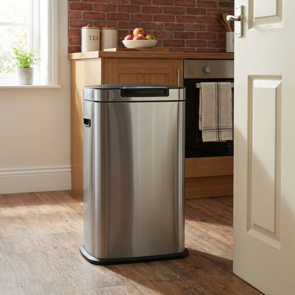 Kitchen Master Stainless Steel Rectangular Push bar Bin 40L Image 3
