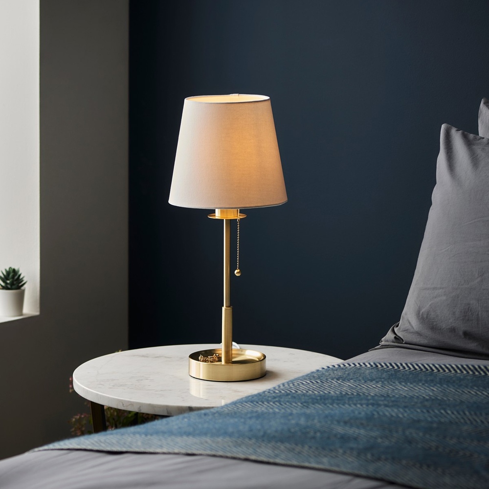 Merano Florence White and Satin Brass Vintage Table Lamp Image 7