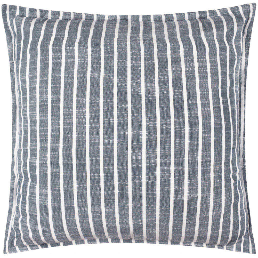 Yard Hessle Blue Stripe Cotton Cushion 45 x 45cm Image 1
