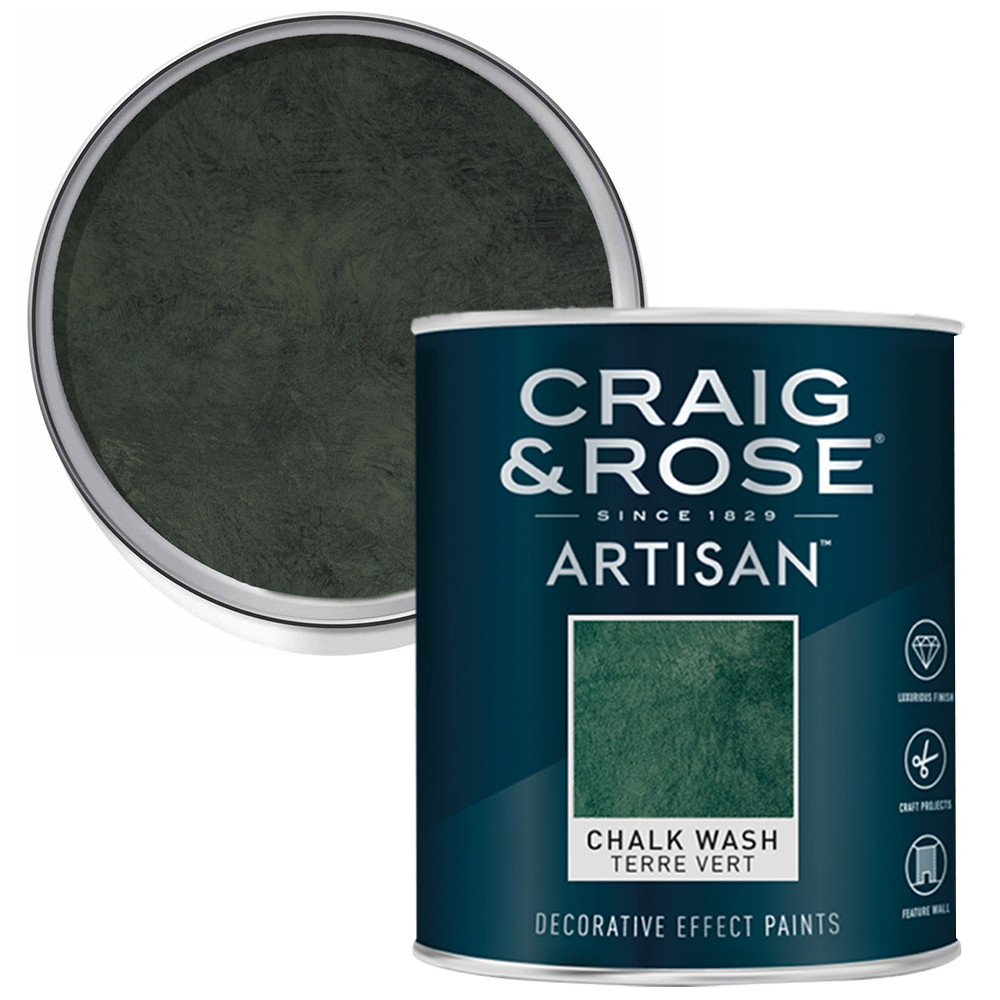 Craig & Rose Artisan Walls & Ceilings Chalk Wash Terre Vert Chalky Paint 750ml Image 1