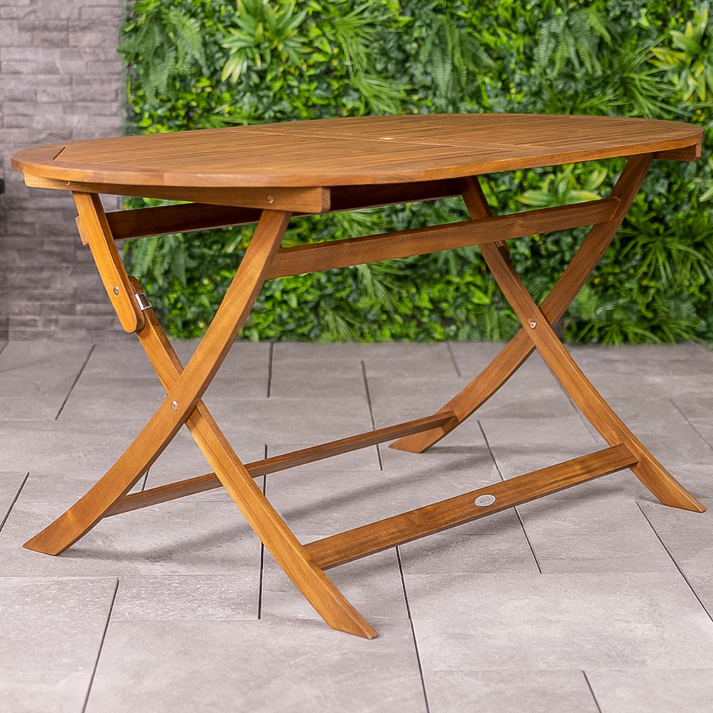 Charles Bentley 8 Seater 150-200cm Oval Wooden Extendable Table Image 1