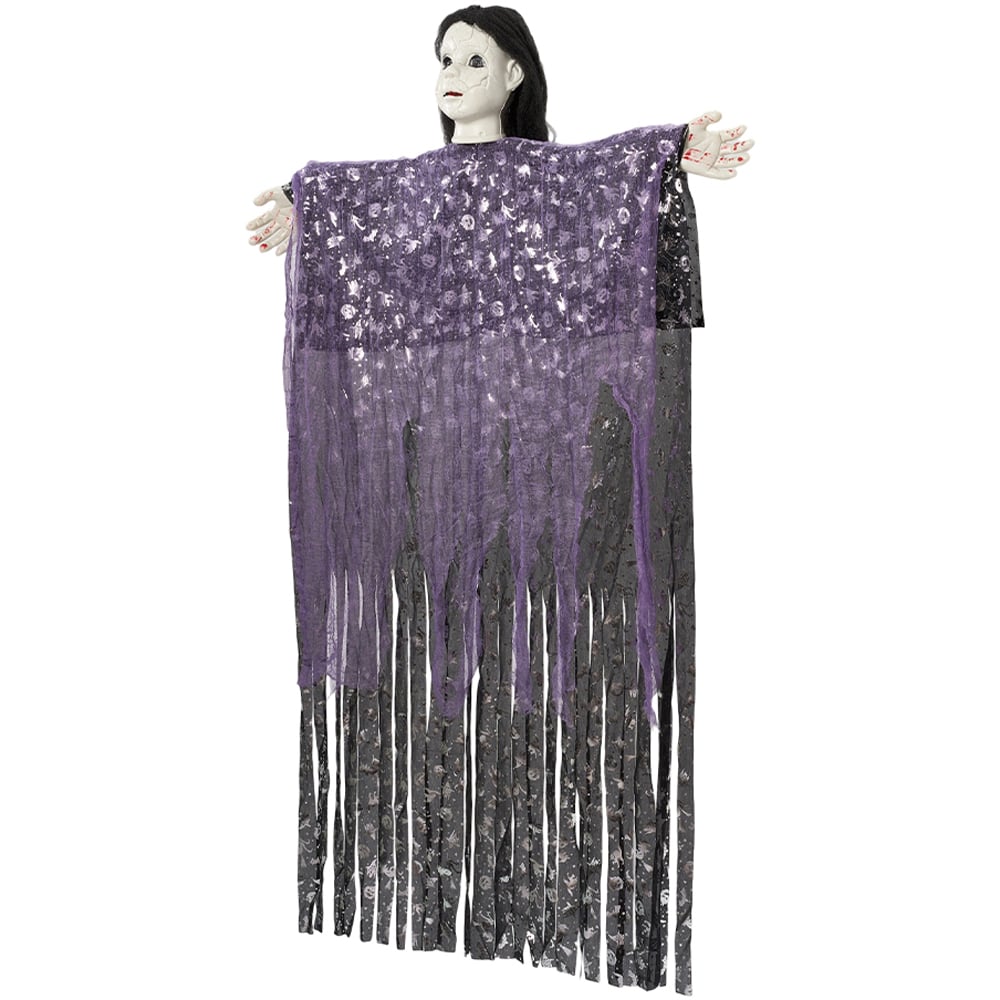Living and Home Purple Hanging Ghost Halloween Decoration 4ft Image 1