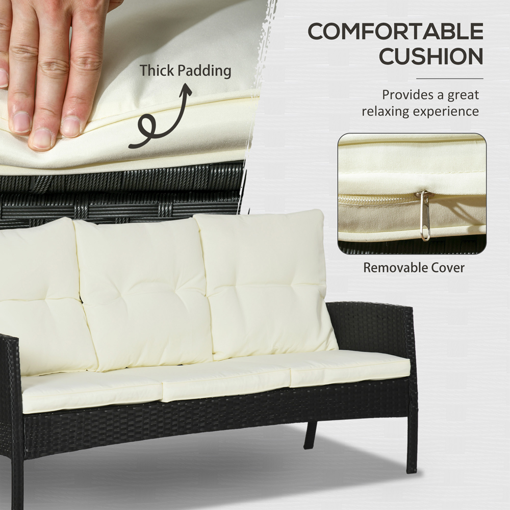Outsunny 5 Seater Black Sofa Lounge Set Image 5