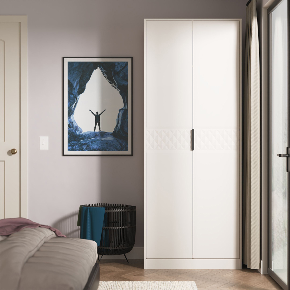 Crowndale Harlequin 2 Door Kashmir Matt Tall Wardrobe Ready Assembled Image 7