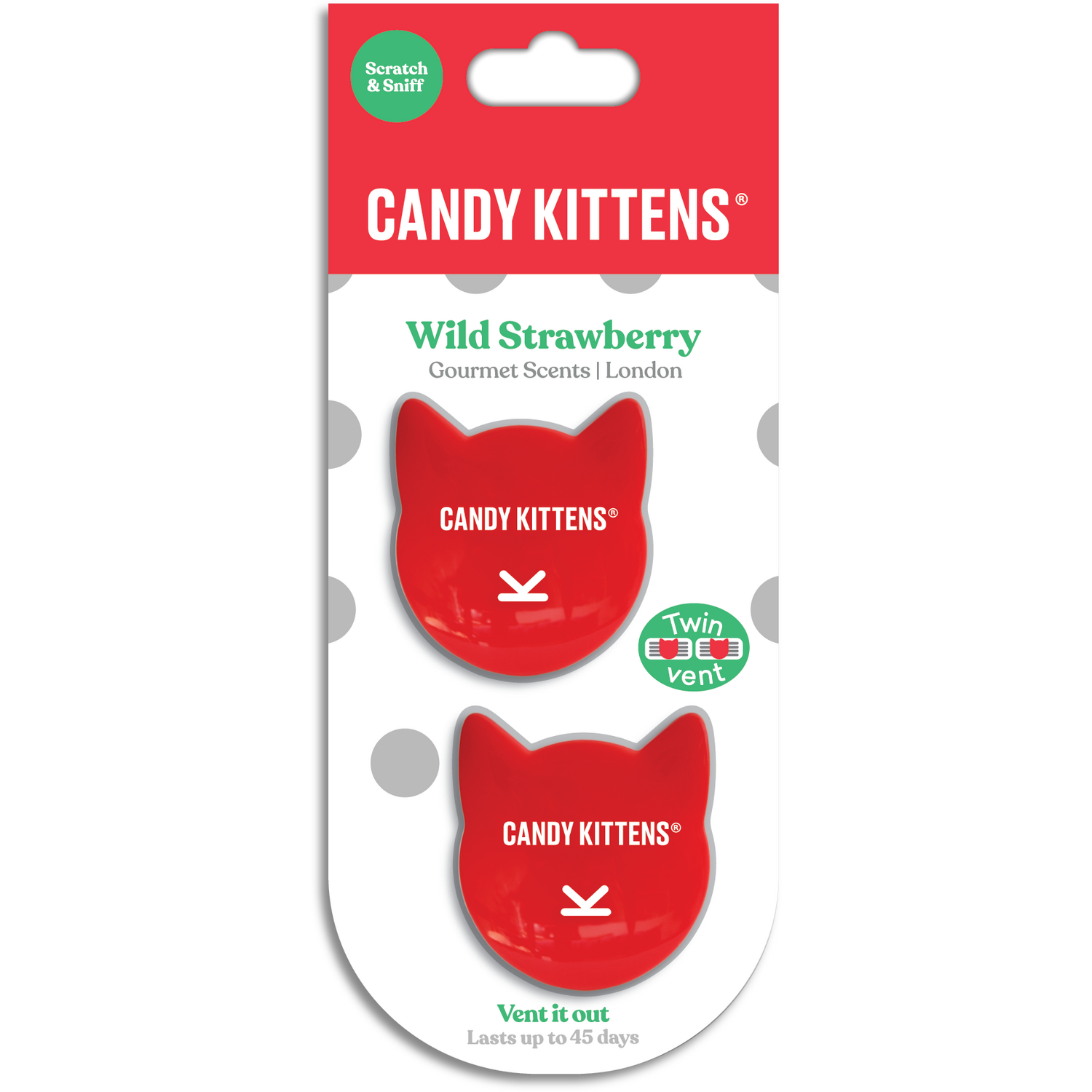 Candy Kittens Twin Vent Air Freshener Wild Strawberry Image