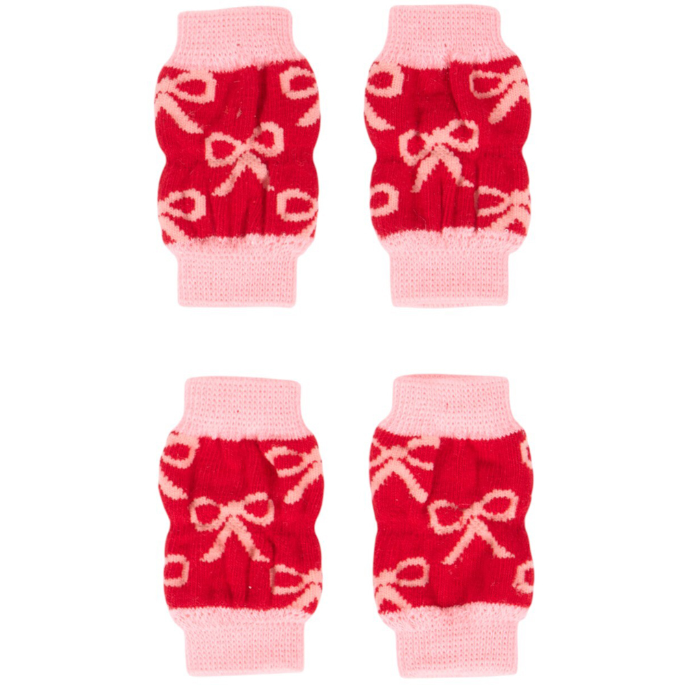 Pack of 4 Bow Dog Leg WarmersRed Image 3