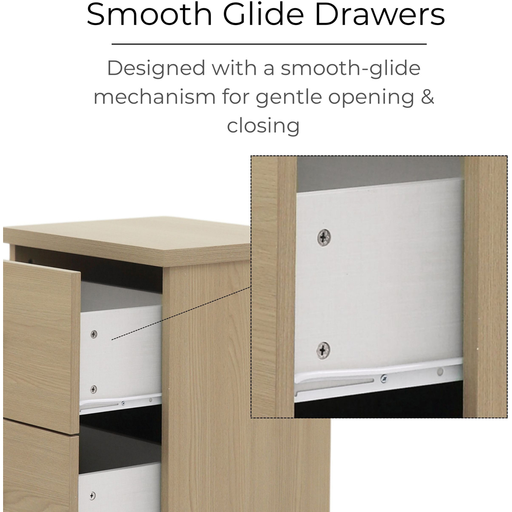 Core Products Freya 2 Drawer Smoked Oak Foil Finish Bedside Cabinet Image 7
