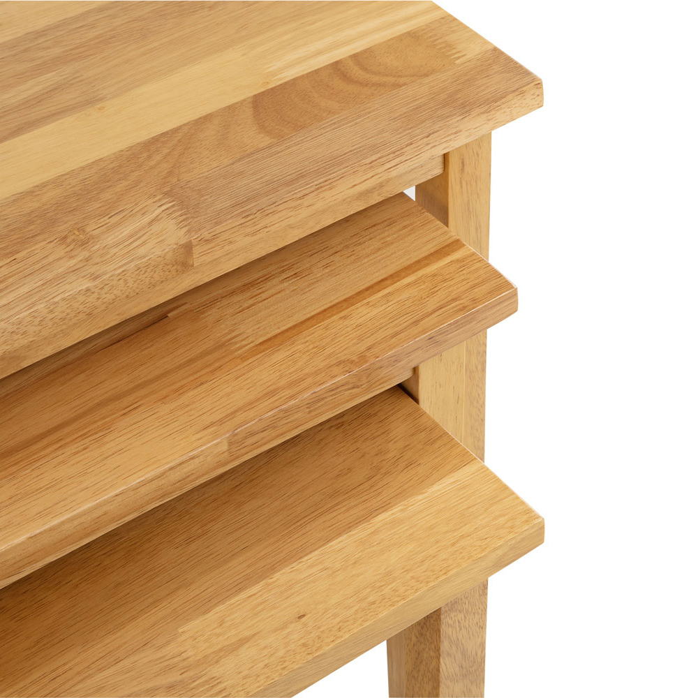 Julian Bowen Cleo Natural Oak Finish Nest of Tables Set of 3 Image 4