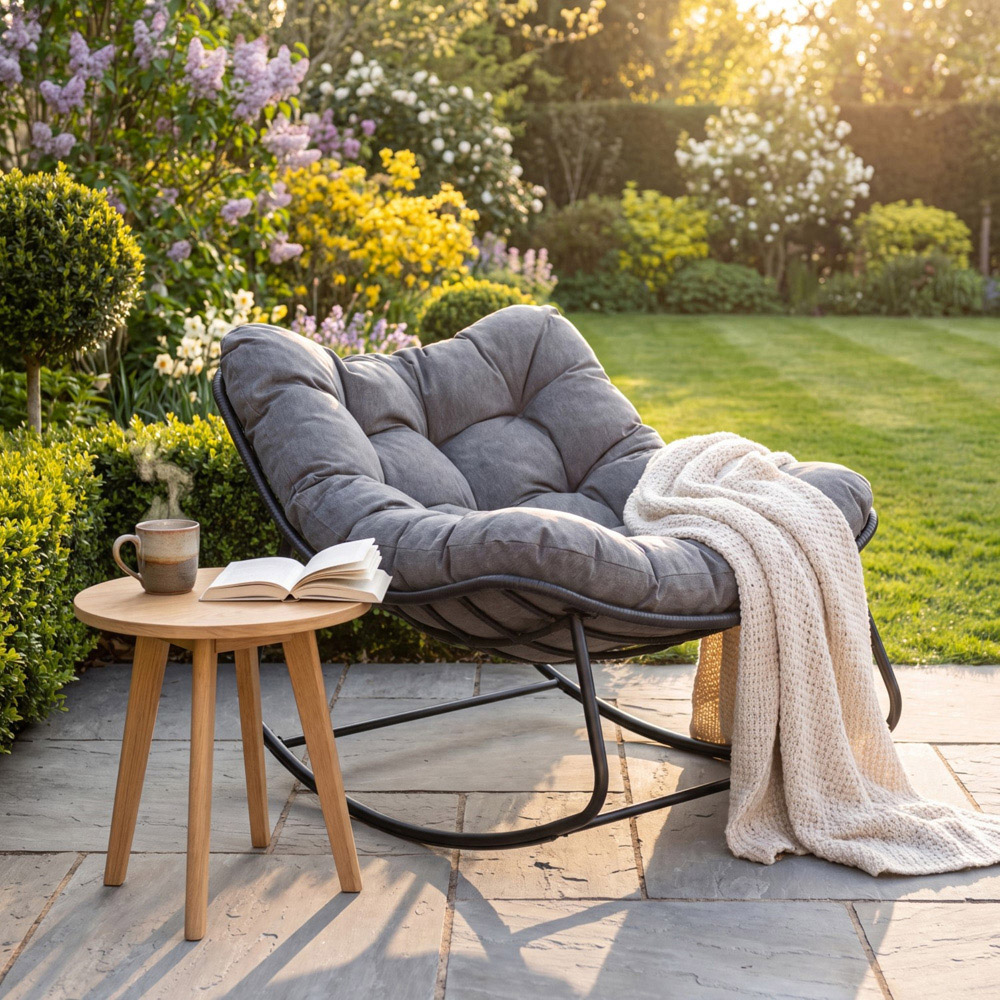 Artemis Home Rowan Grey Steel Rocking Chair Image 2