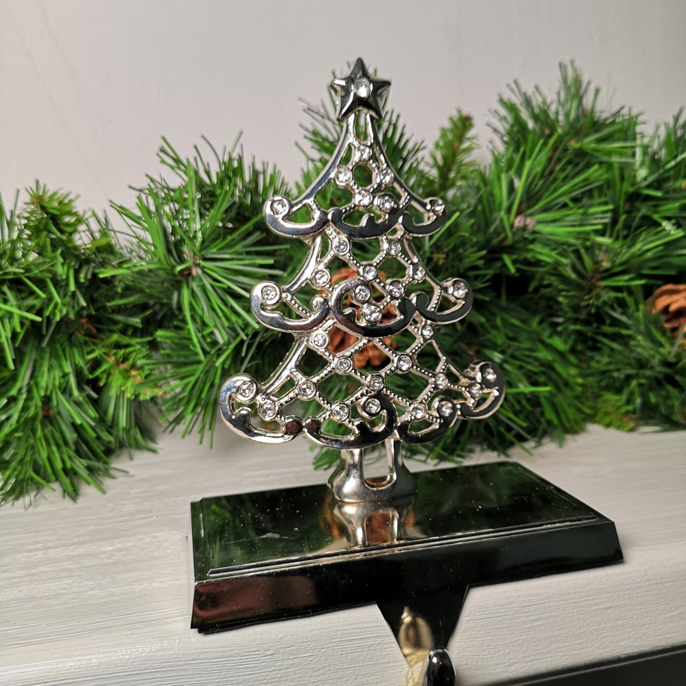Premier Silver Decorative Christmas Tree Stocking Hanger 16cm Image 2