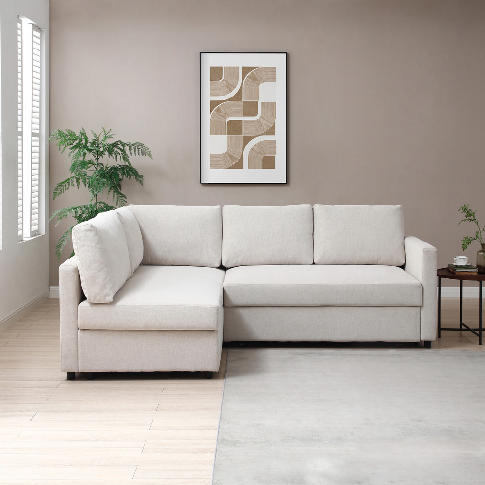 Clare 4 Seater Natural Corner Sofa Bed Image 8