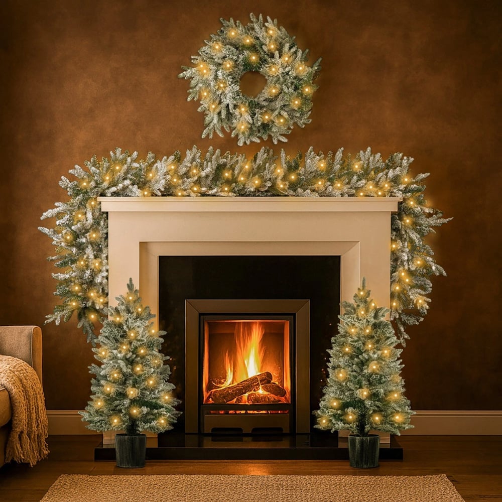 Marco Paul Luxury Full Set Snowy White Christmas Decoration Set 92cm Image 2