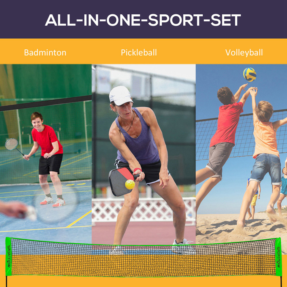 SPORTNOW Adjustable Height Badminton Net Set with Carry Bag 107-155cm Image 8