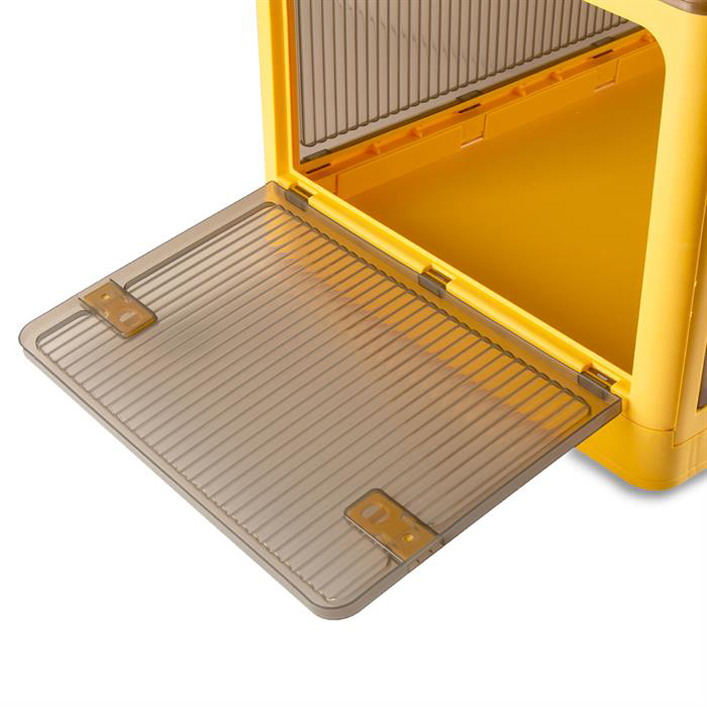 Sewing Online YN8888-YELLOW 98L 5 Door Yellow Plastic Stackable Storage Box with Wheels Image 2