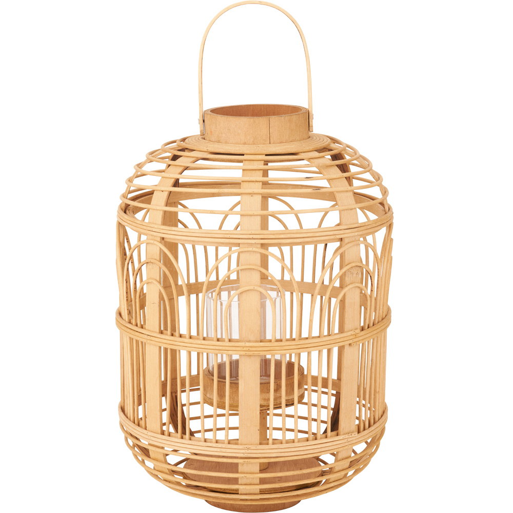 Pacific Lifestyle Natural Bamboo and Glass Lantern Small Image 1