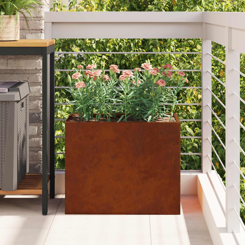 vidaXL Brown Weathering Steel Garden Decor 40 x 50 x 32cm Image 2
