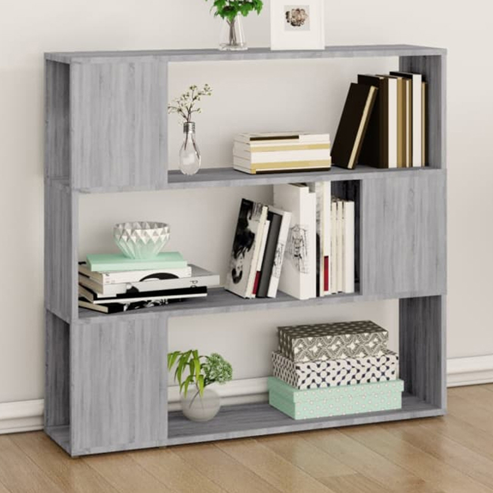 vidaXL 3 Shelf Grey Sonoma Oak Bookcase Image 1