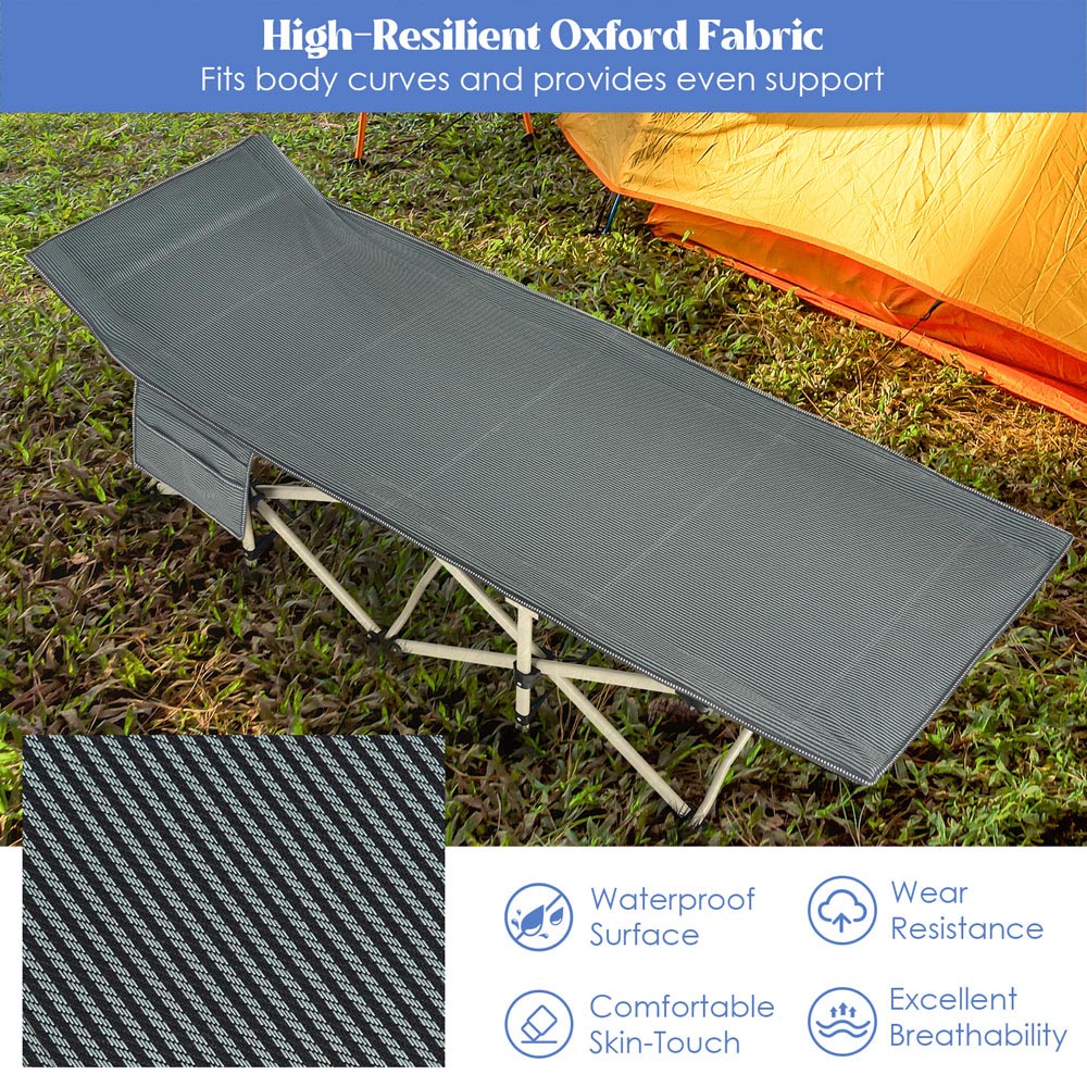 Costway Grey Portable Oversized Camping Bed with Bag Image 5