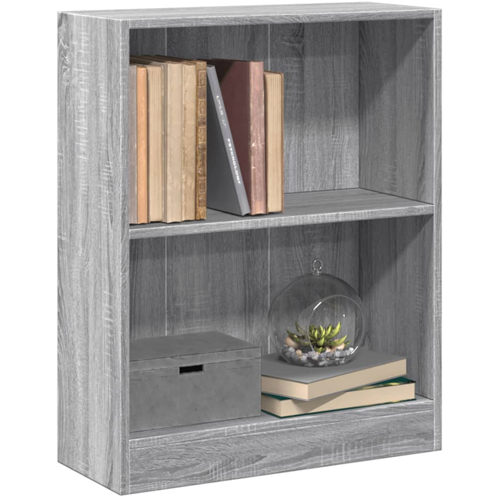 vidaXL 2 Shelf Grey Sonoma Bookcase Image 3